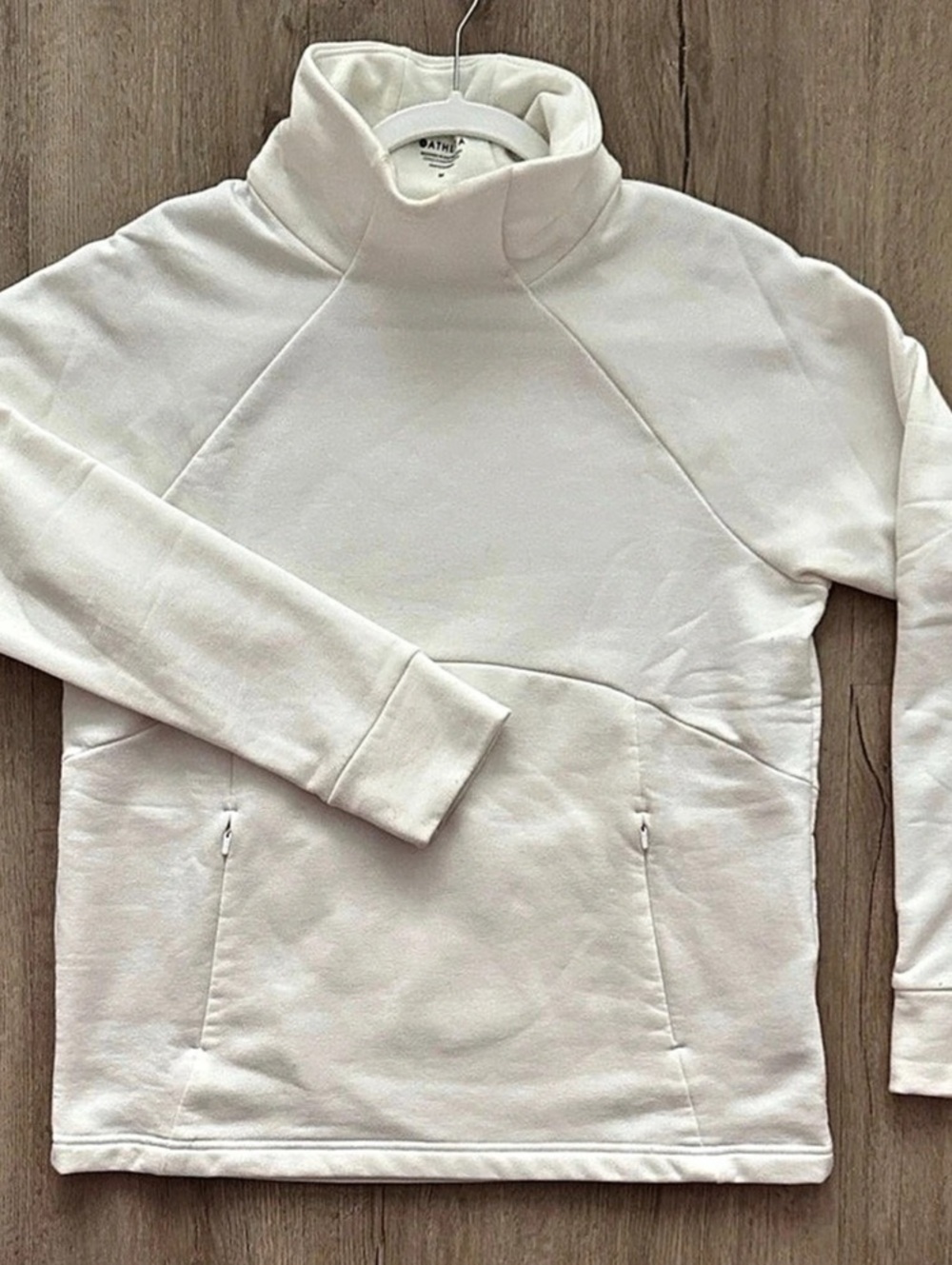 Athleta Altitude Polartec Funnel Neck Sweatshirt White Medium